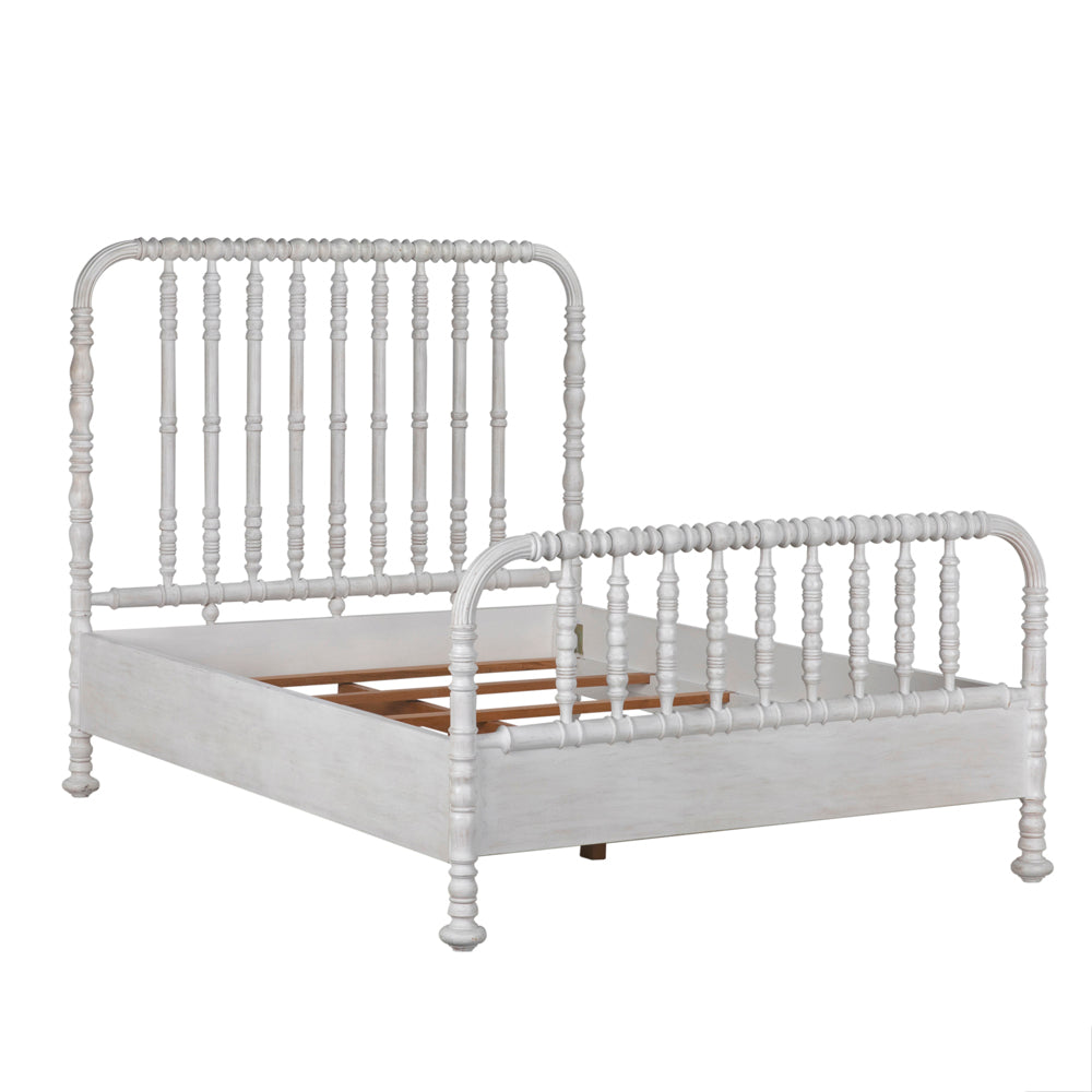 Noir Bachelor Bed, Queen - White Wash