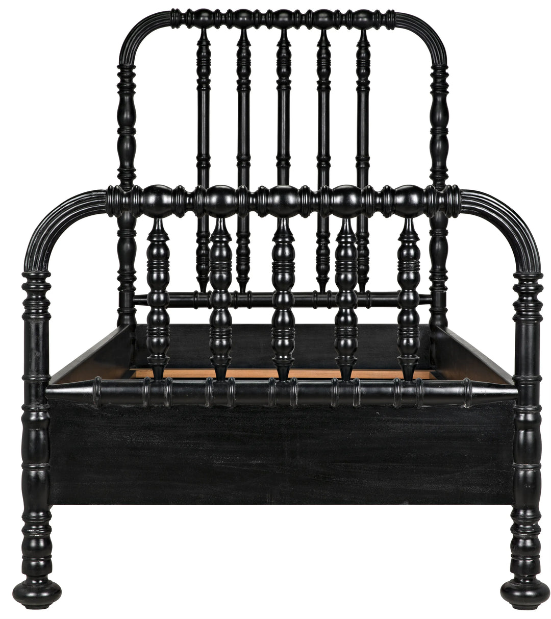 American Home Furniture | Noir - Bachelor Bed, Twin, Hand Rubbed Black