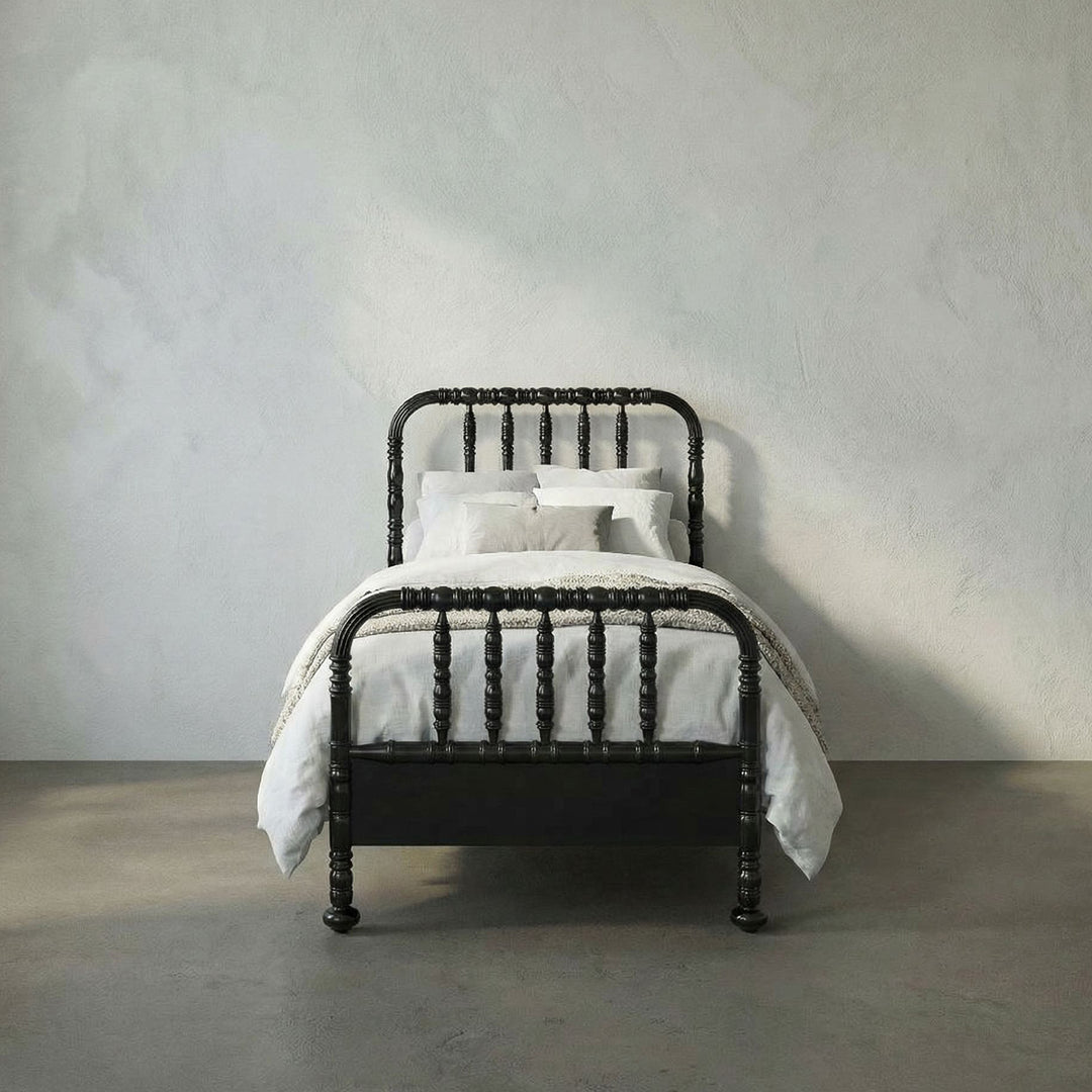 Noir - Bachelor Bed, Twin, Hand Rubbed Black - GBED112THB