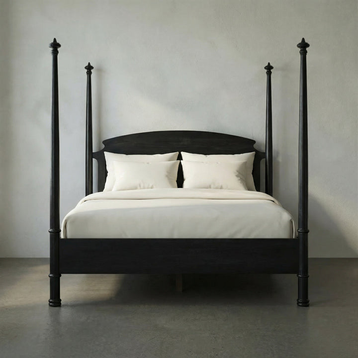 Noir - New Douglas Bed, Eastern King, Hand Rubbed Black - GBED116EKHB-NEW