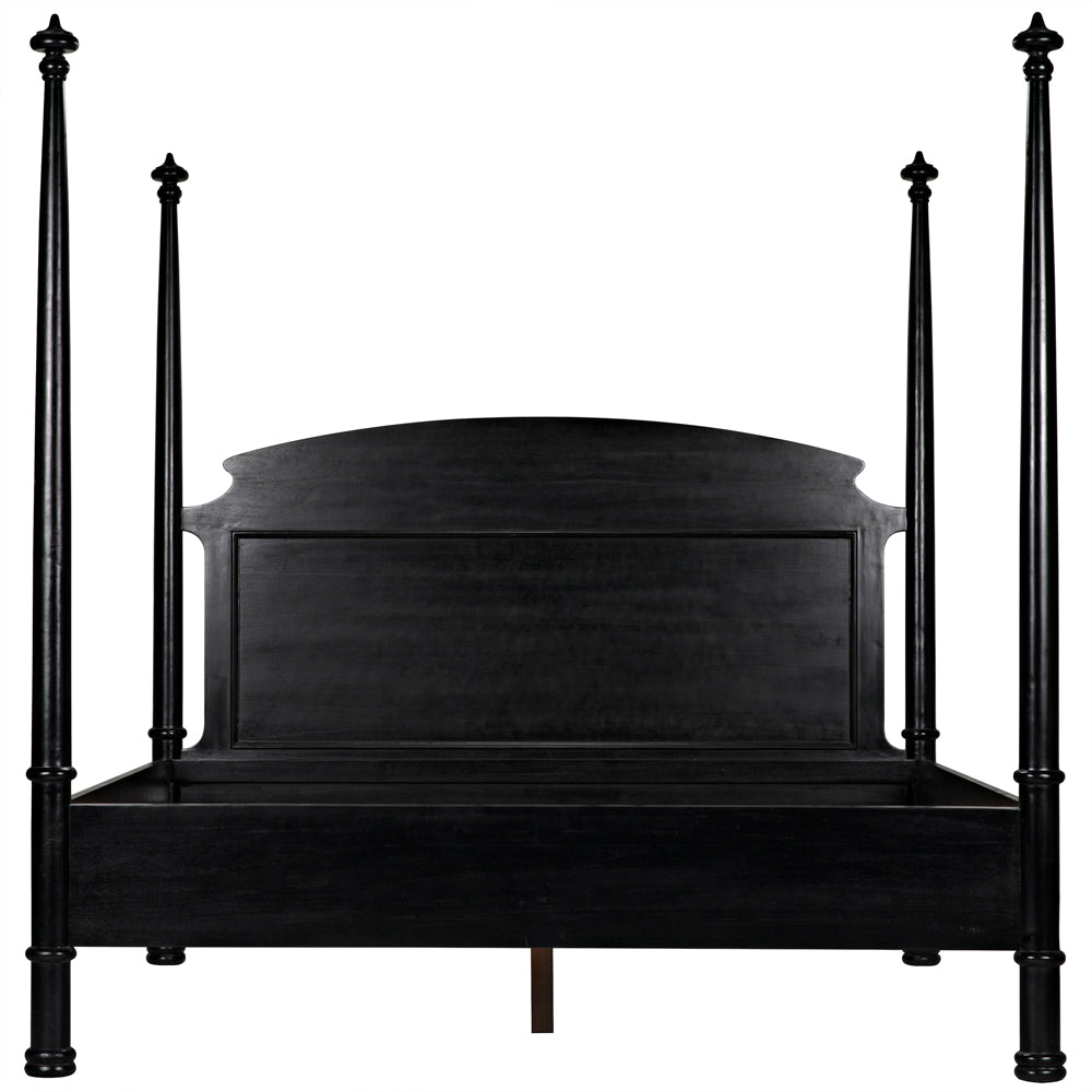 Noir - New Douglas Bed, Eastern King, Hand Rubbed Black - GBED116EKHB-NEW