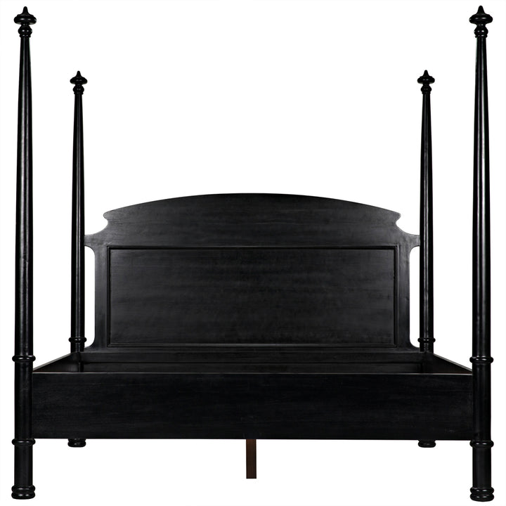 Noir - New Douglas Bed, Eastern King, Hand Rubbed Black - GBED116EKHB-NEW