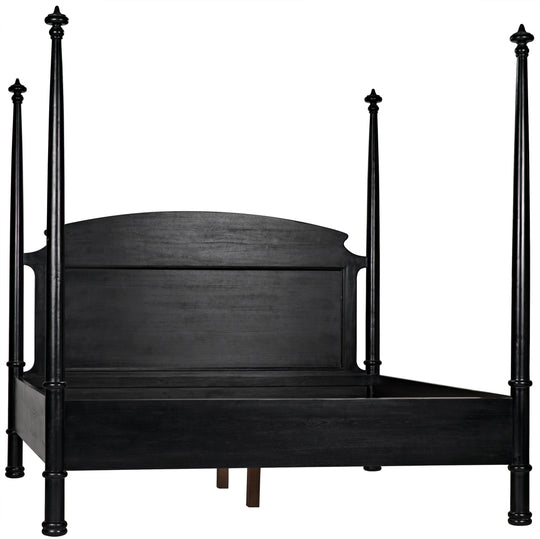 Noir - New Douglas Bed, Eastern King, Hand Rubbed Black - GBED116EKHB-NEW