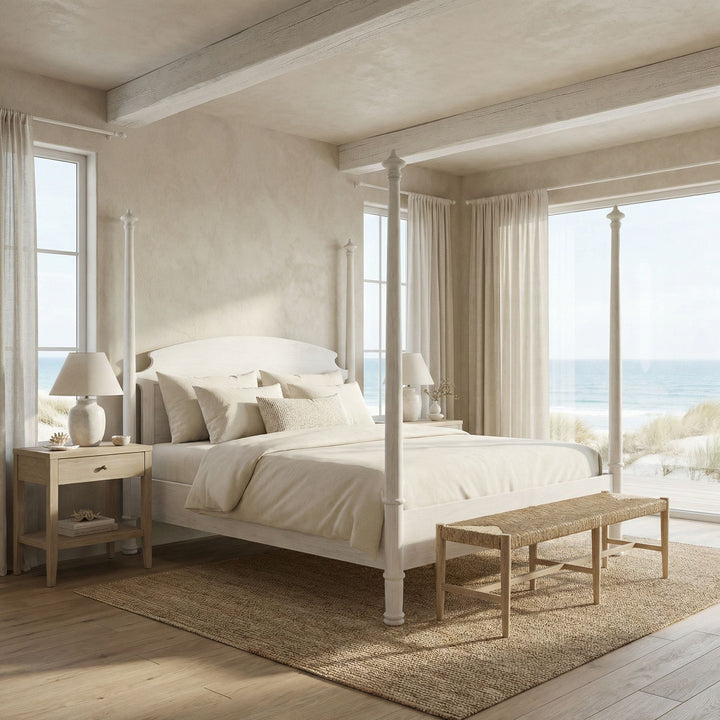 Noir New Douglas Bed, Eastern King - White Wash