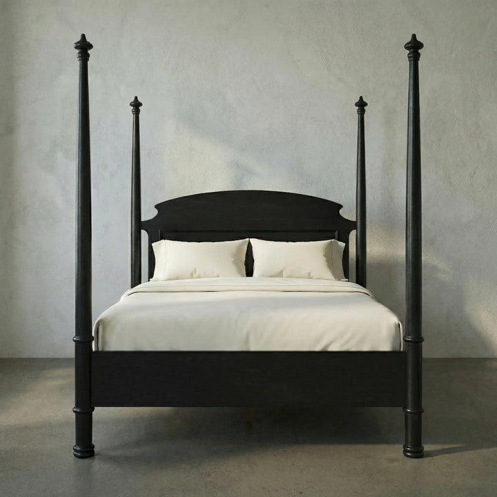 Noir - New Douglas Bed, Queen, Hand Rubbed Black - GBED116QHB-NEW
