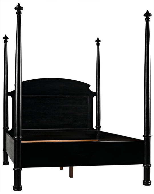 Noir - New Douglas Bed, Queen, Hand Rubbed Black - GBED116QHB-NEW