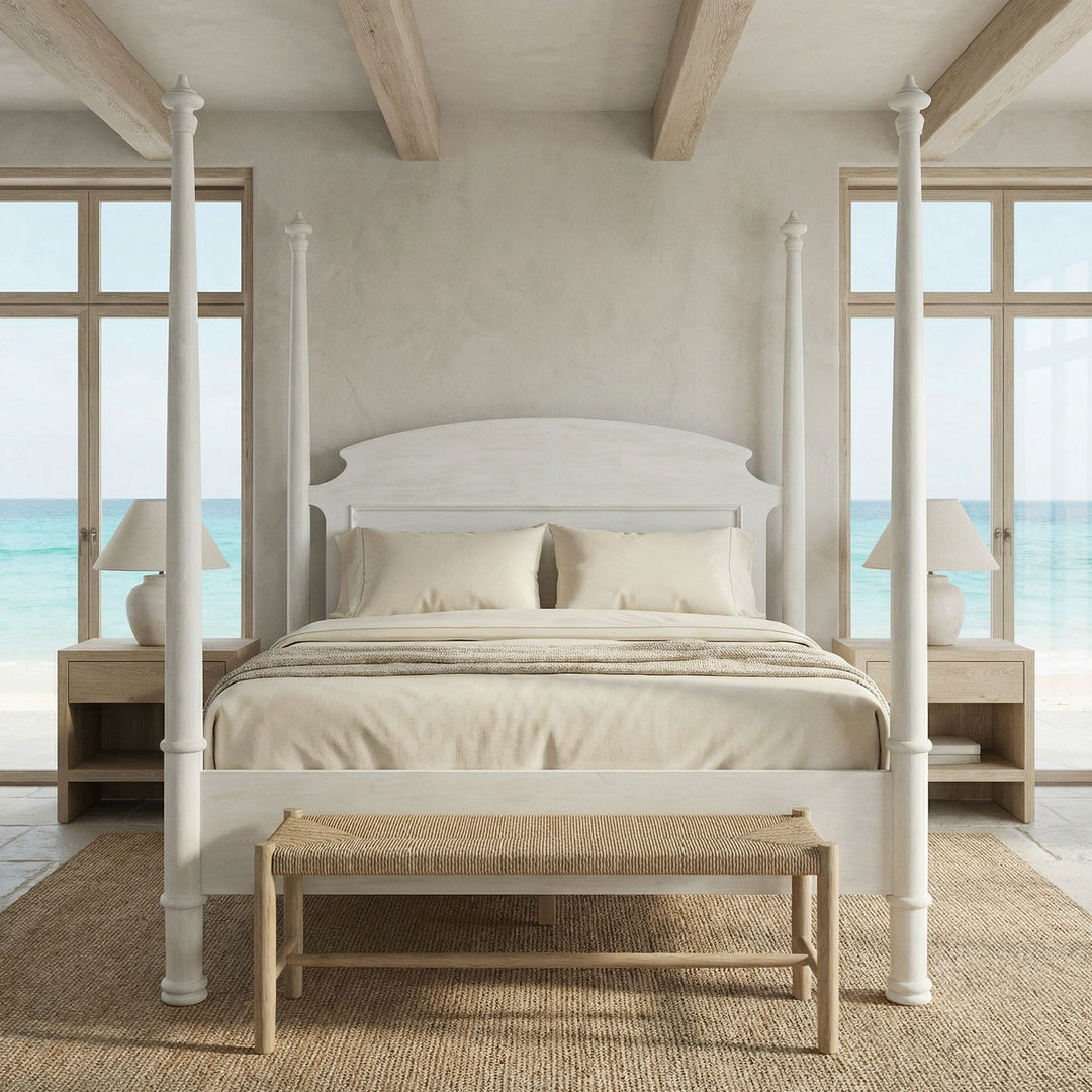Noir New Douglas Bed, Queen - White Wash
