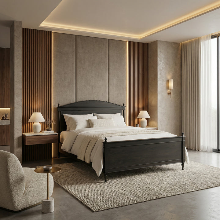 Noir - Owen Bed, Eastern King, Pale - GBED123EKP