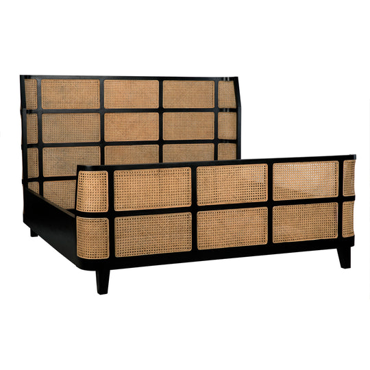 Noir - Porto Bed, Eastern King, Hand Rubbed Black - GBED133EKHB