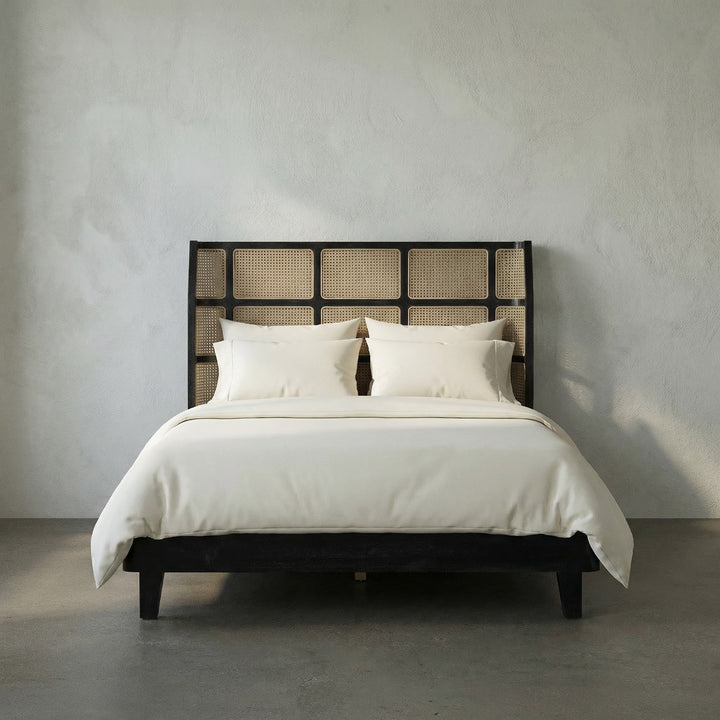 Noir - Porto Bed A with Headboard And Frame, Queen - GBED133QHB-A