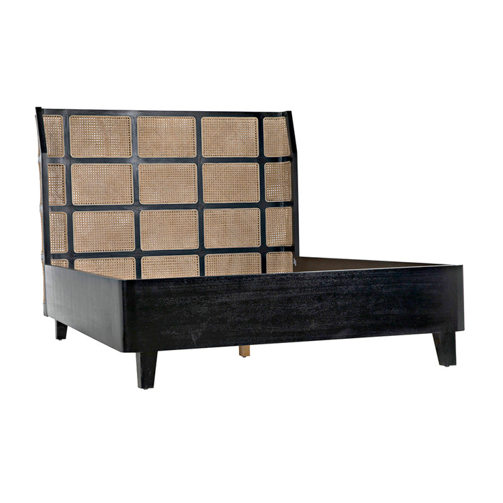 Noir - Porto Bed A with Headboard And Frame, Queen - GBED133QHB-A
