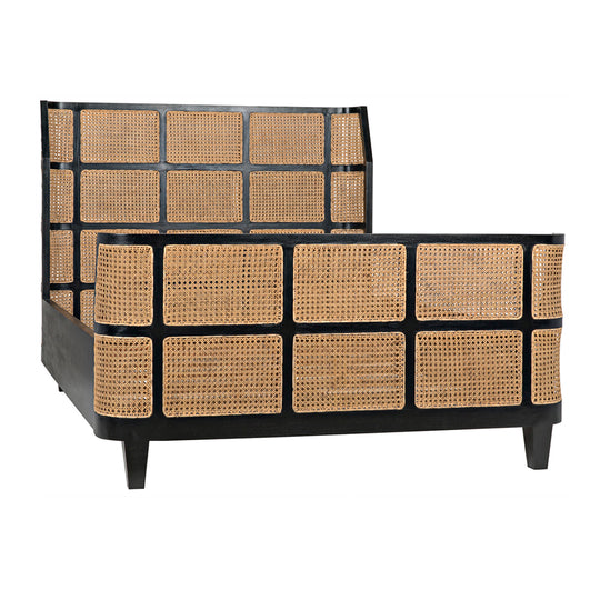 Noir - Porto Bed, Queen, Hand Rubbed Black - GBED133QHB