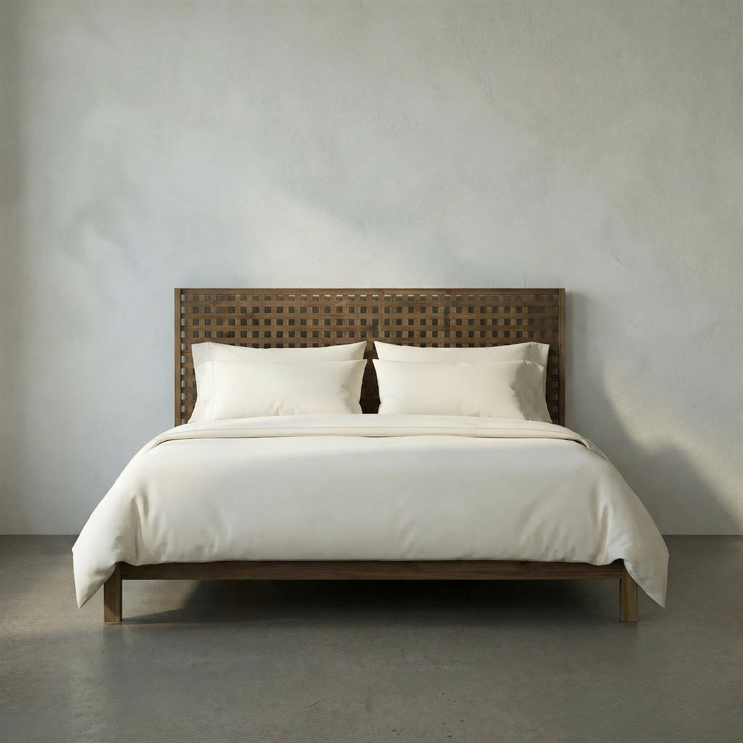 Noir - Quinnton Bed, Eastern King, Teak - GBED134EKT