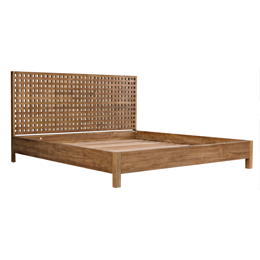 Noir - Quinnton Bed, Eastern King, Teak - GBED134EKT