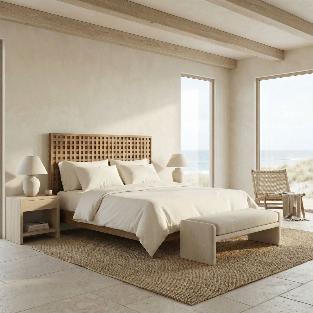 Noir - Quinnton Bed, Queen, Teak - GBED134QT