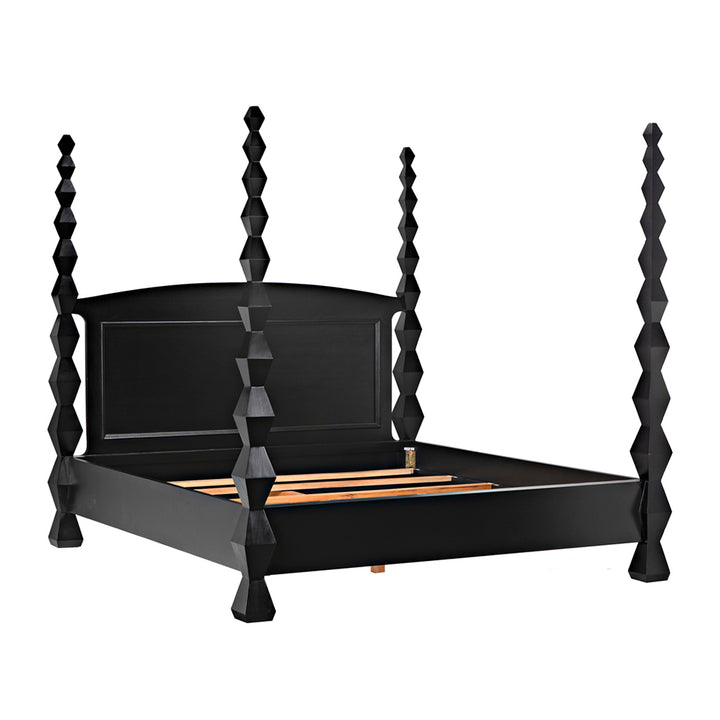 Noir - Brancusi Bed, Eastern King, Hand Rubbed Black - GBED135EKHB