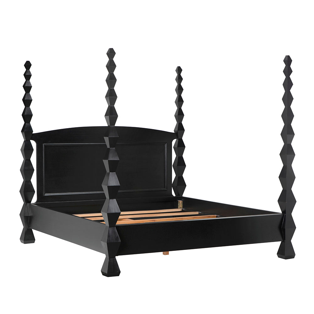 Noir - Brancusi Bed, Queen, Hand Rubbed Black - GBED135QHB