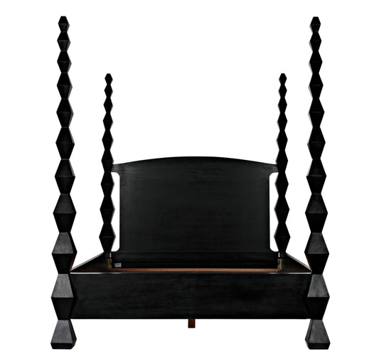 Noir - Brancusi Bed, Queen, Hand Rubbed Black - GBED135QHB
