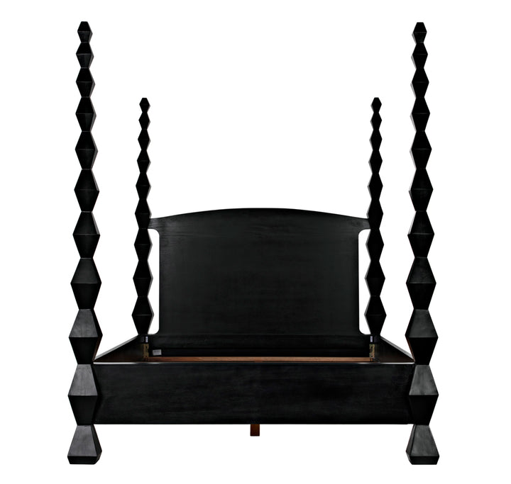 Noir - Brancusi Bed, Queen, Hand Rubbed Black - GBED135QHB