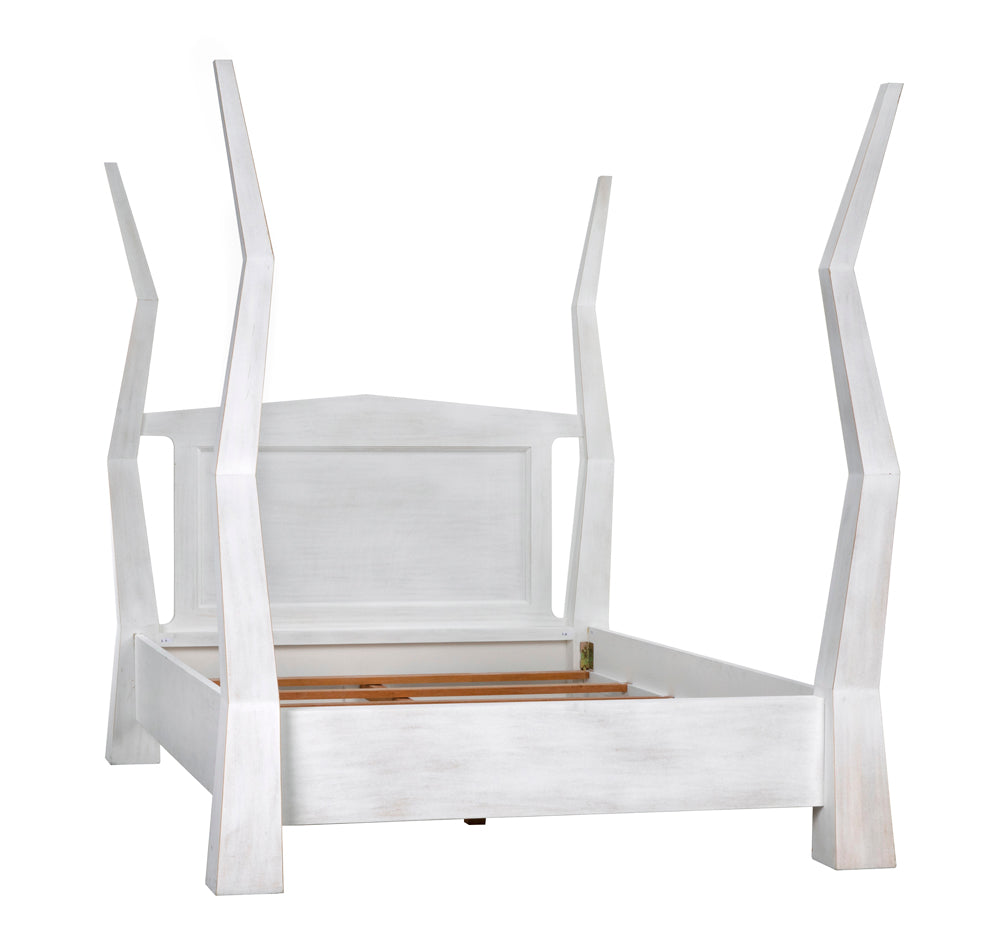 Noir Patras Bed, Queen - White Wash