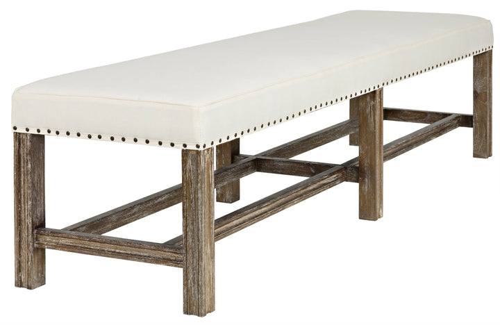 American Home Furniture | Noir - Sweden Bench, Grey Wash