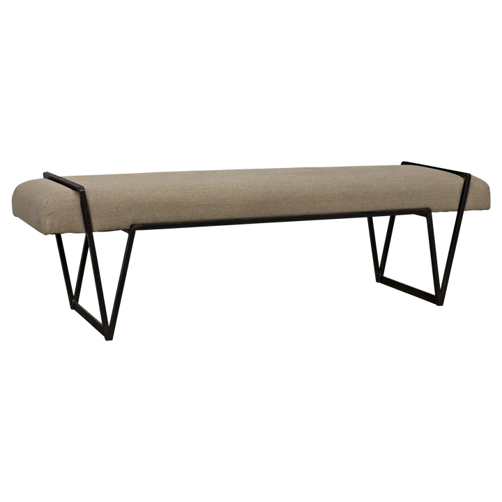 American Home Furniture | Noir - Larkin Bench, Steel with Linen