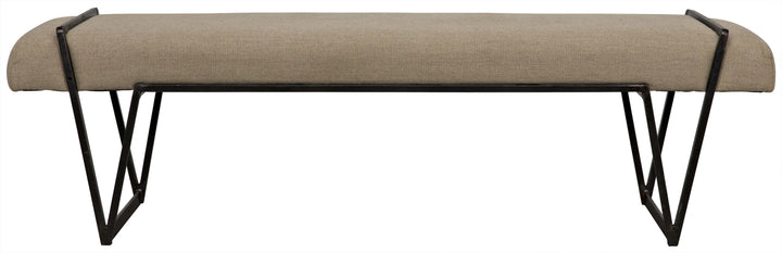 American Home Furniture | Noir - Larkin Bench, Steel with Linen