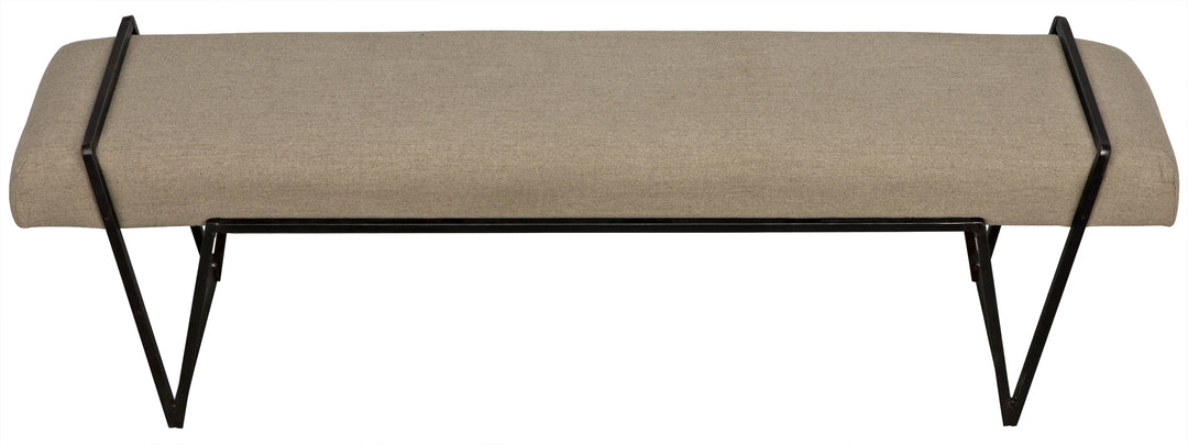 American Home Furniture | Noir - Larkin Bench, Steel with Linen