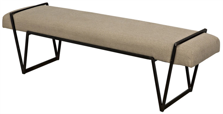 American Home Furniture | Noir - Larkin Bench, Steel with Linen