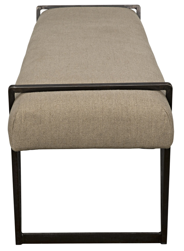 American Home Furniture | Noir - Larkin Bench, Steel with Linen