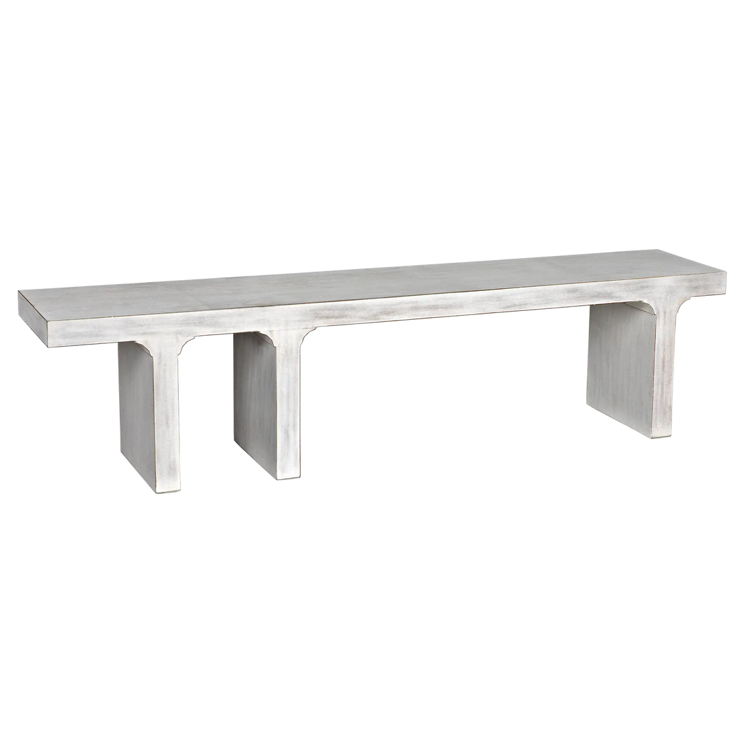 American Home Furniture | Noir - Kir Bench, White Wash