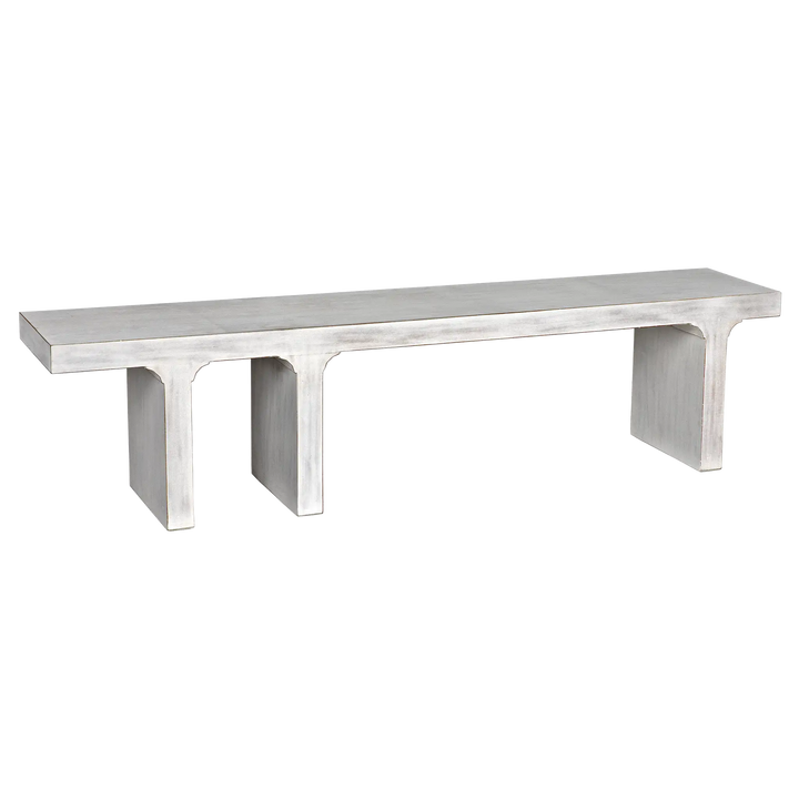 American Home Furniture | Noir - Kir Bench, White Wash