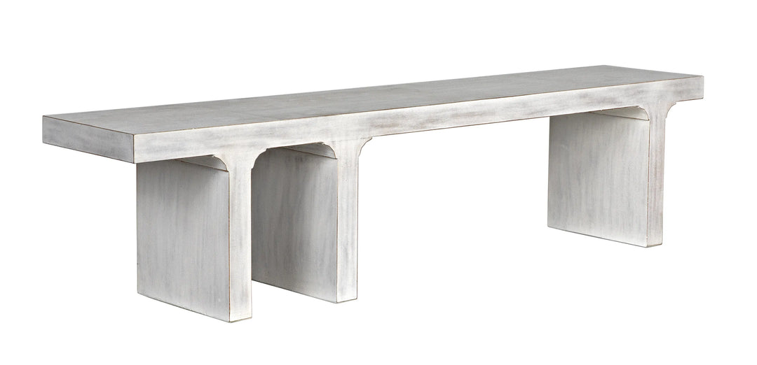 American Home Furniture | Noir - Kir Bench, White Wash