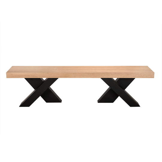 Noir - Gravity Bench, White Oak with Metal - GBEN145WO