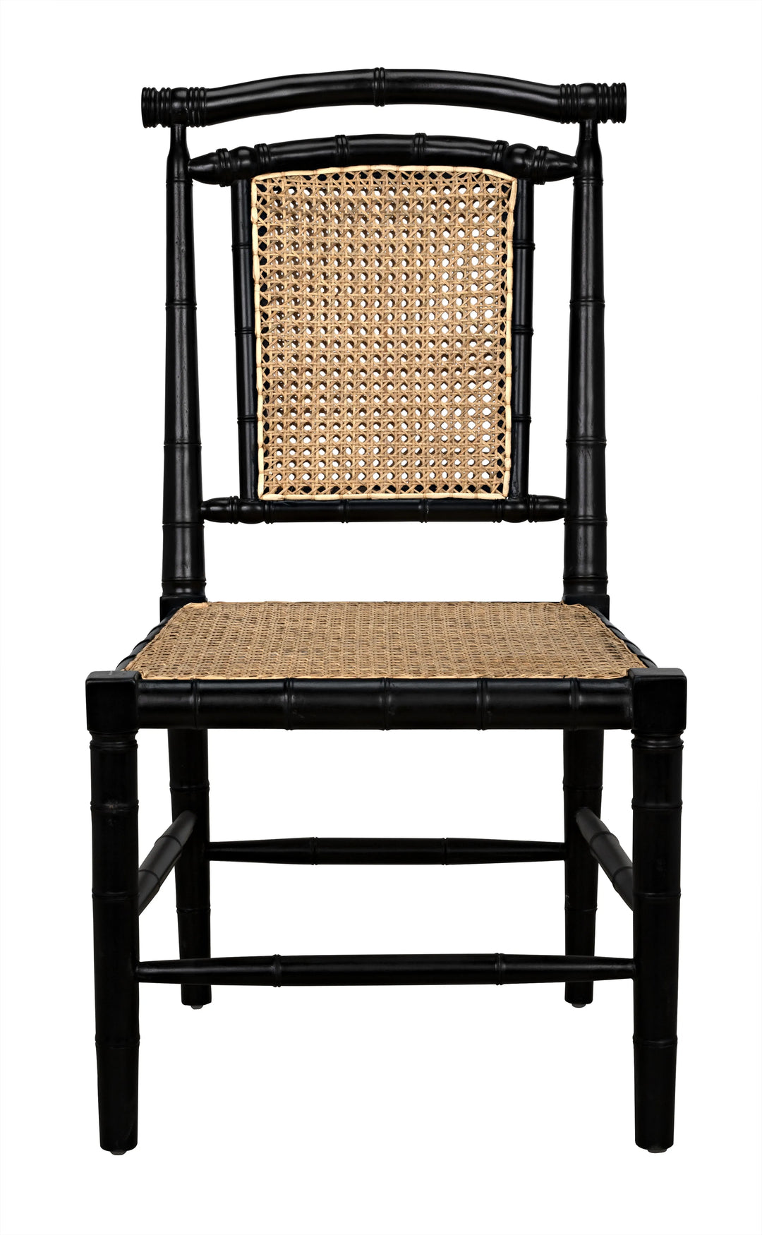 American Home Furniture | Noir - Colonial Bamboo Side Chair, Hand Rubbed Black