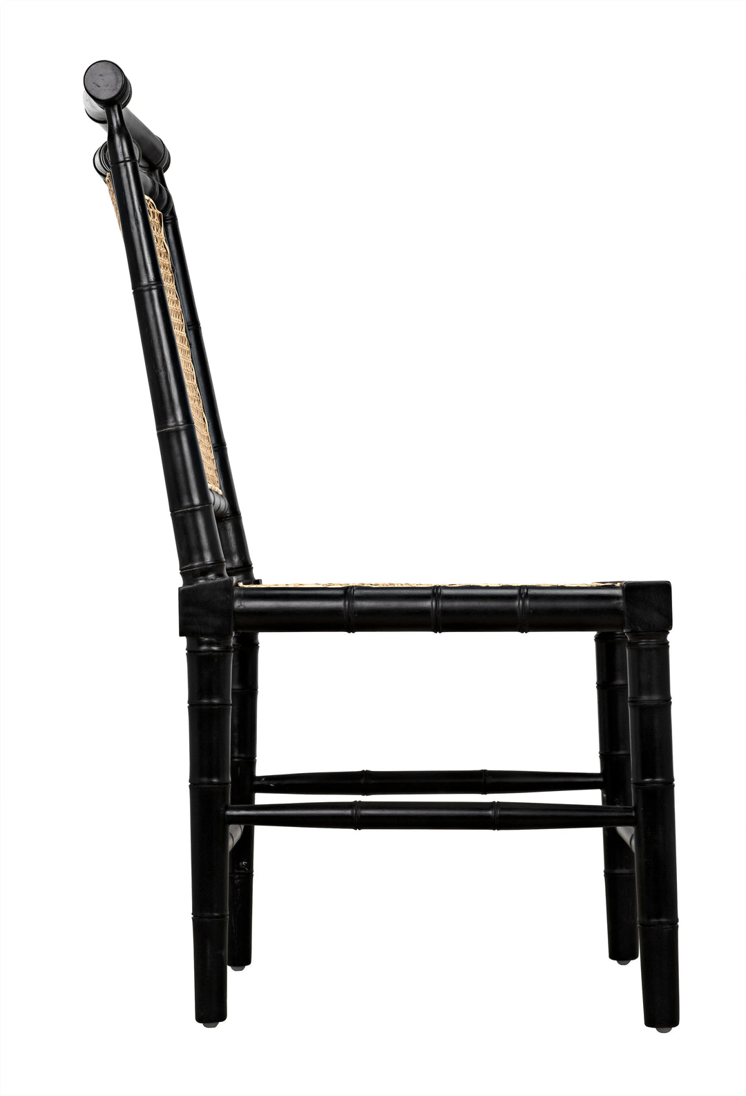 American Home Furniture | Noir - Colonial Bamboo Side Chair, Hand Rubbed Black