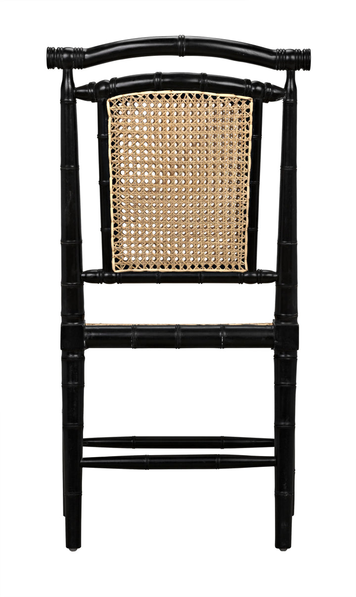 American Home Furniture | Noir - Colonial Bamboo Side Chair, Hand Rubbed Black