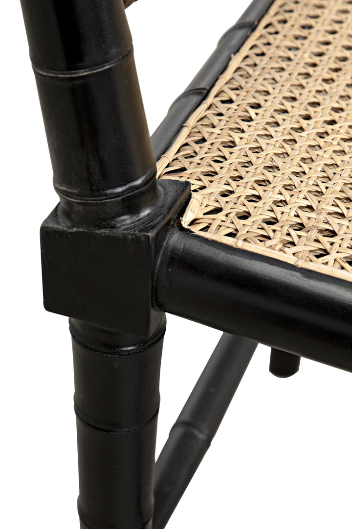 American Home Furniture | Noir - Colonial Bamboo Side Chair, Hand Rubbed Black