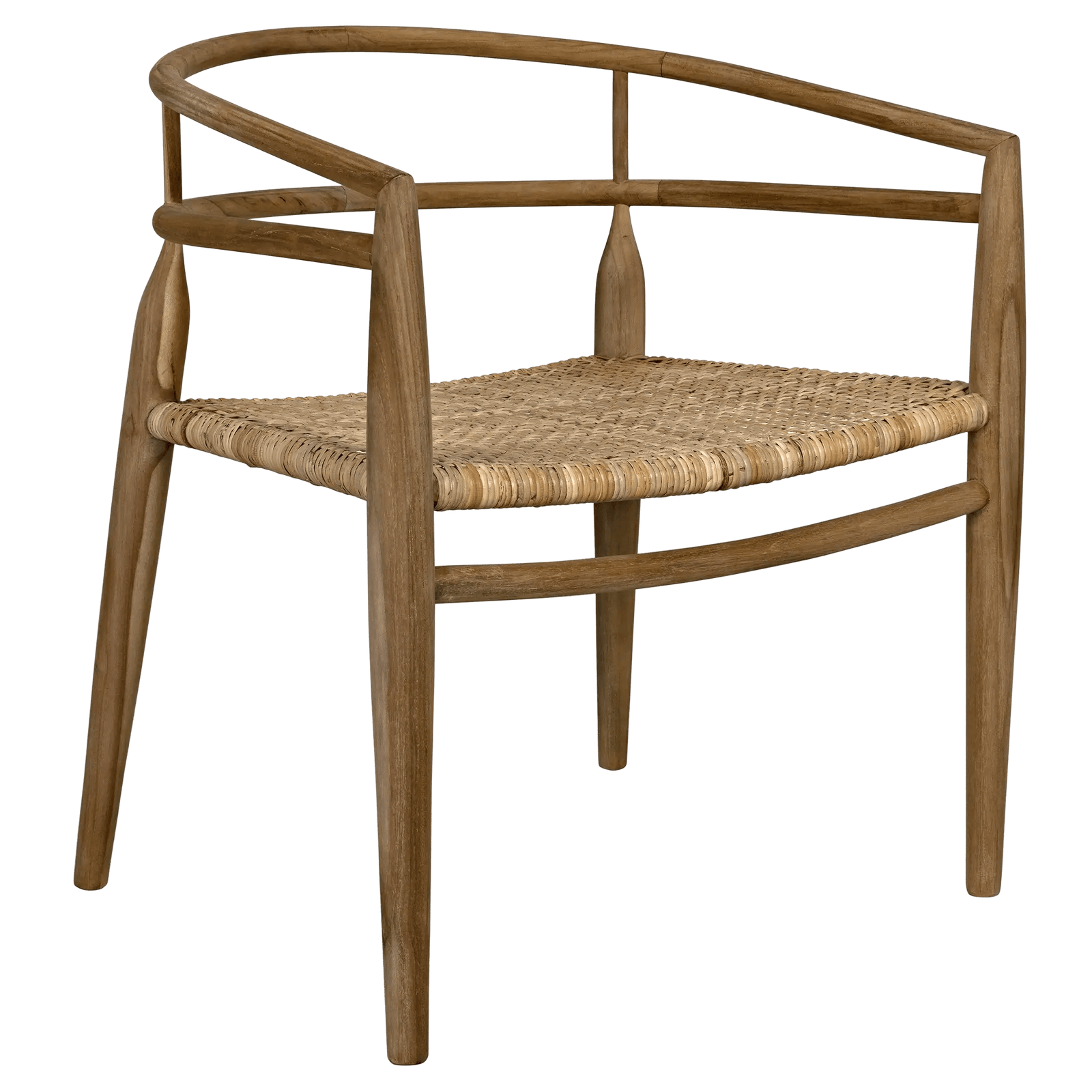 Noir Finley Chair with Rattan, Teak - Set of 2 DINING CHAIRS