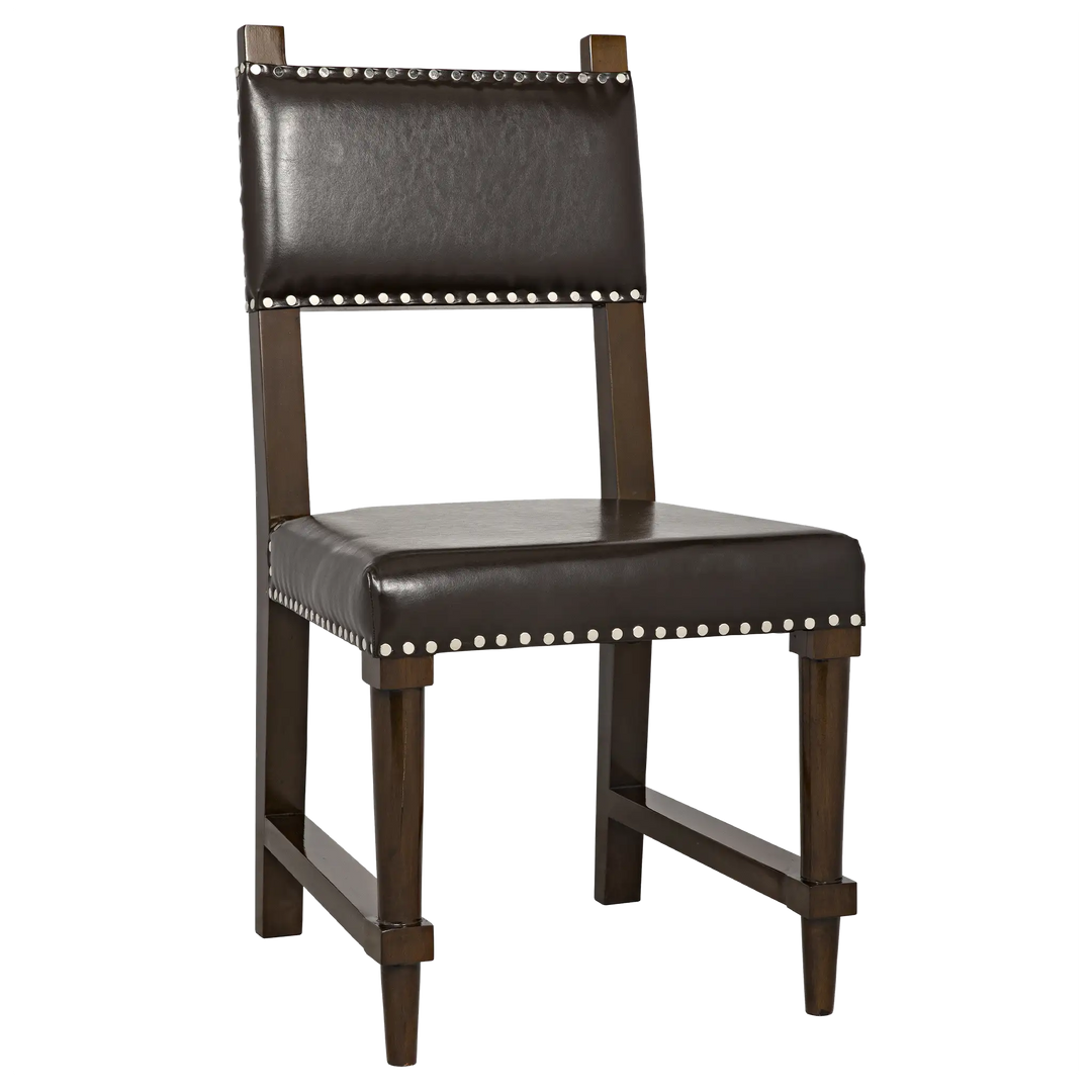 American Home Furniture | Noir - Kerouac Chair with Leather, Distressed Brown