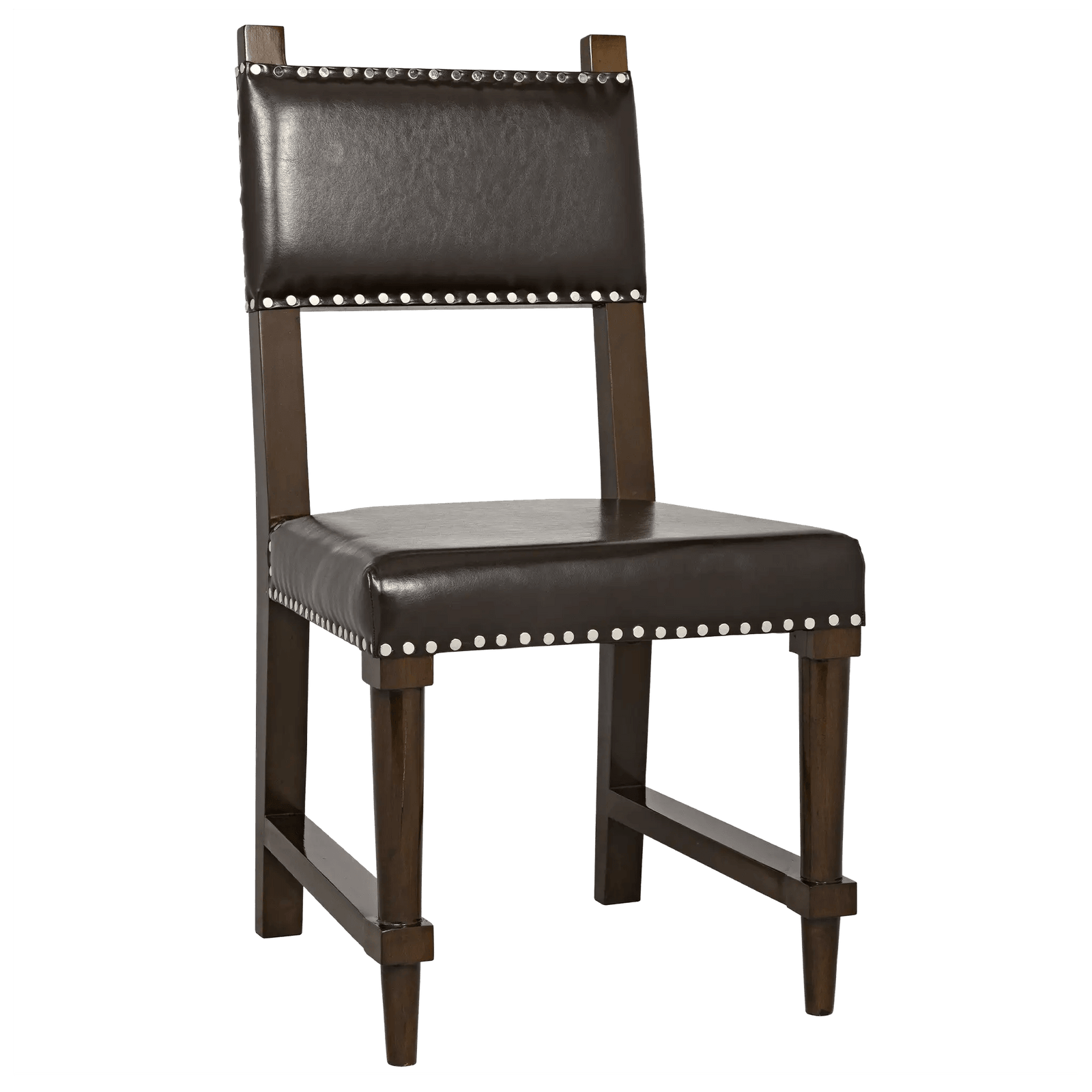 Noir Kerouac Chair with Leather, Distressed Brown - Set of 2 DINING CHAIRS