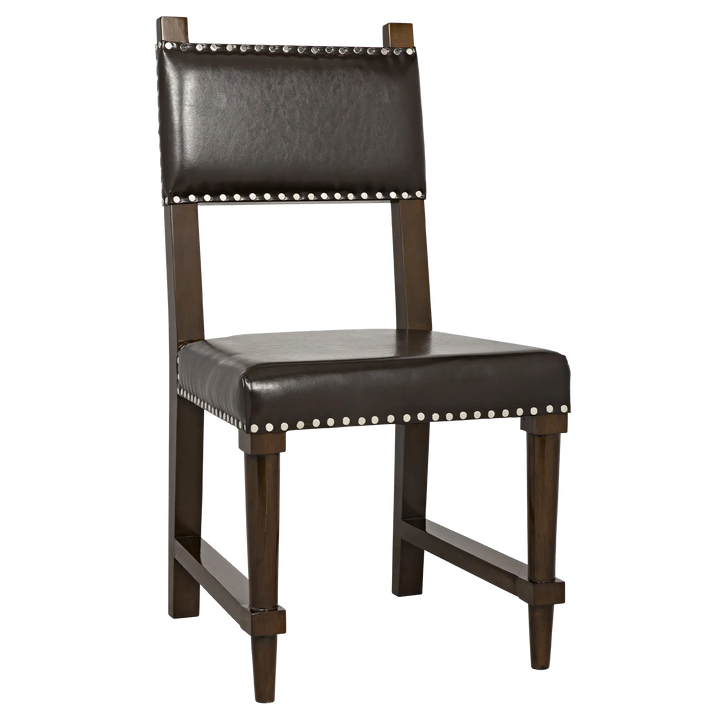 American Home Furniture | Noir - Kerouac Chair with Leather, Distressed Brown