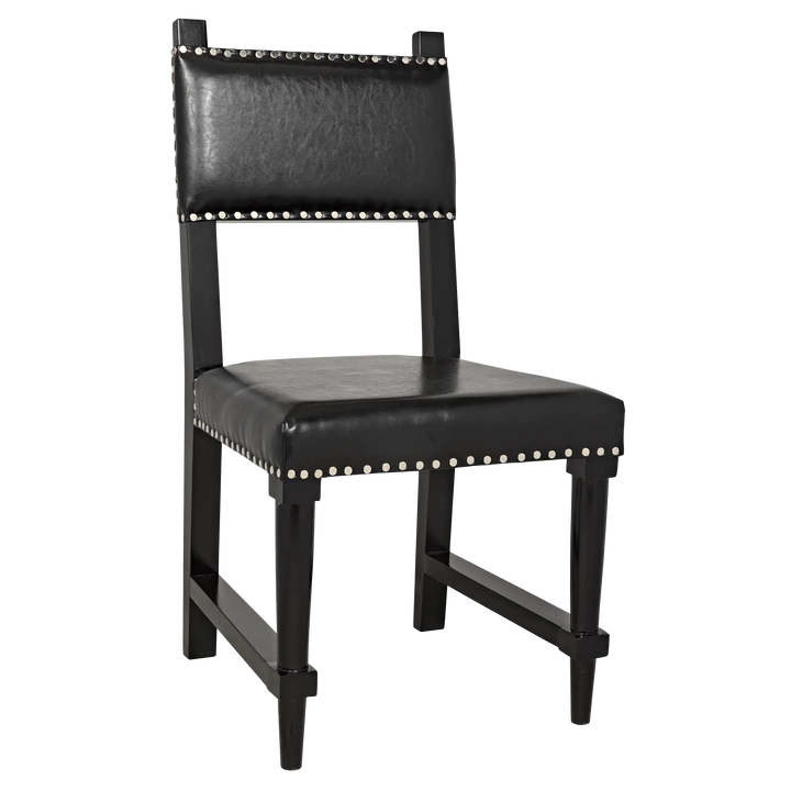 American Home Furniture | Noir - Kerouac Chair with Leather, Distressed Black