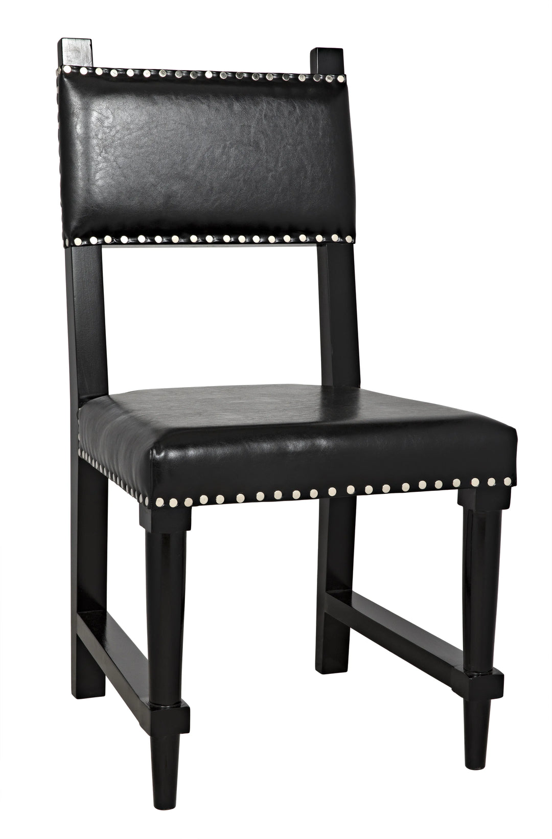 American Home Furniture | Noir - Kerouac Chair with Leather, Distressed Black