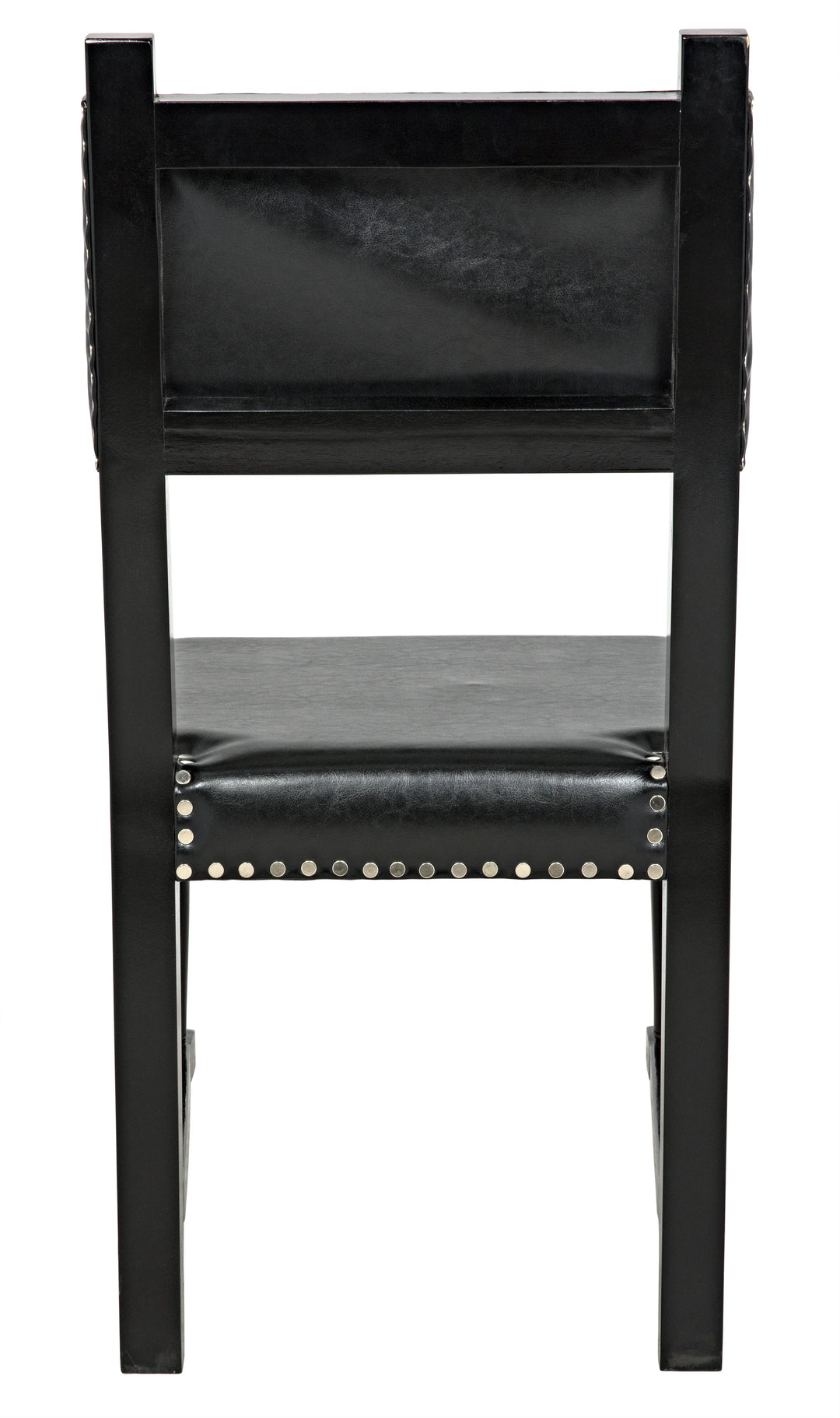 American Home Furniture | Noir - Kerouac Chair with Leather, Distressed Black