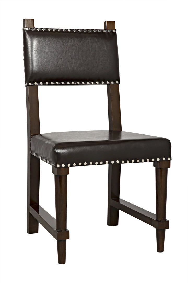 American Home Furniture | Noir - Kerouac Chair with Leather, Distressed Brown