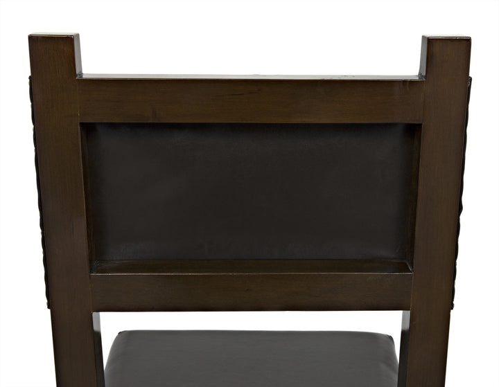 American Home Furniture | Noir - Kerouac Chair with Leather, Distressed Brown