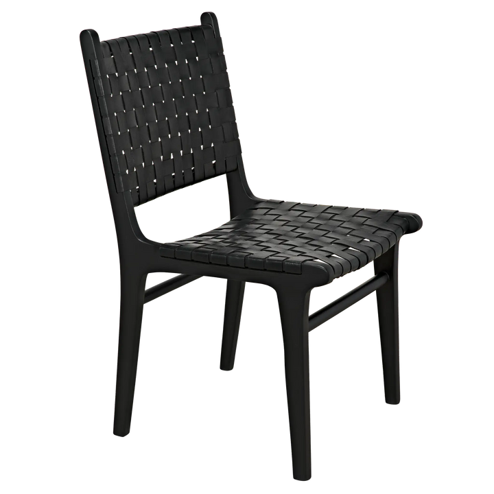 American Home Furniture | Noir - Dede Dining Chair, Leather, Black