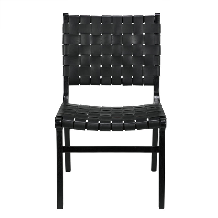 American Home Furniture | Noir - Dede Dining Chair, Leather, Black