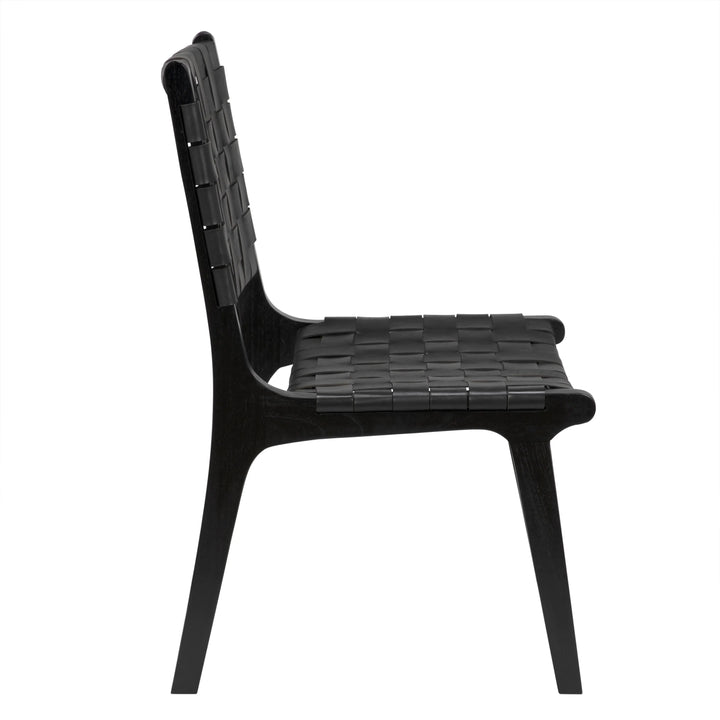 American Home Furniture | Noir - Dede Dining Chair, Leather, Black